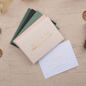 Gold Foil Wedding RSVP Cards: Elegant Stationery Set
