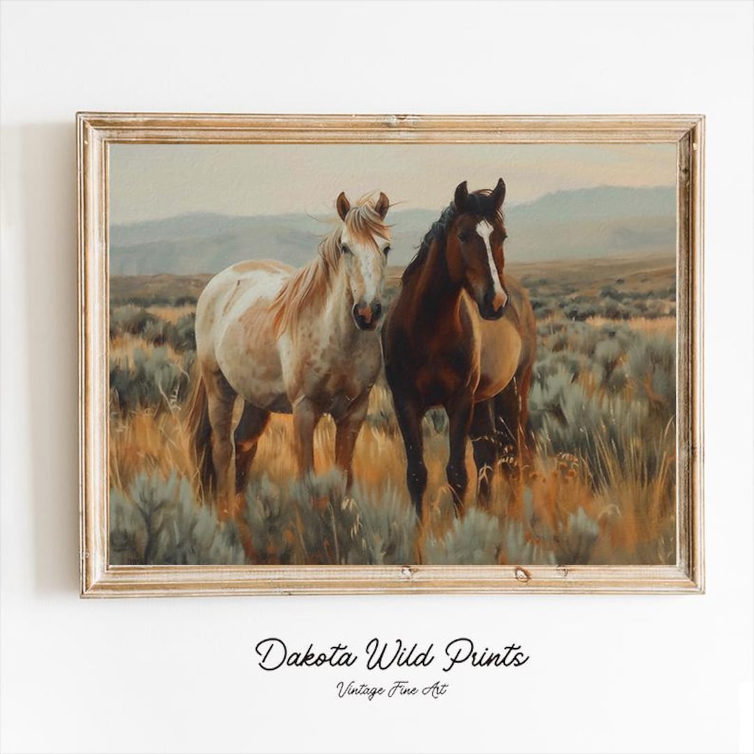 Rustic Horse Design Rustic Horse Painting | Vintage Country Wall Art | Equestrian Decor ...