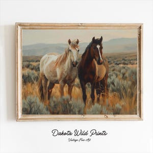 Rustic Horse Painting | Vintage Country Wall Art | Equestrian decor | Cottagecore Print | Horse lovers gift | Digital Download | PRINTABLE