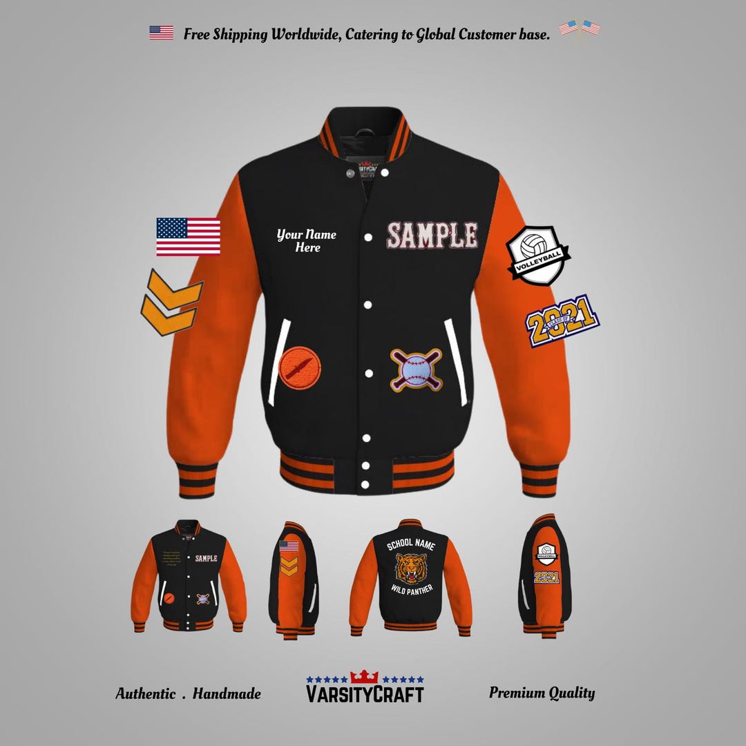 ★ Urbandtype.★ boy Wool Varsity Jacket Orange UBDFJK0 611O11WlRFL._AC_SX466_.jpg