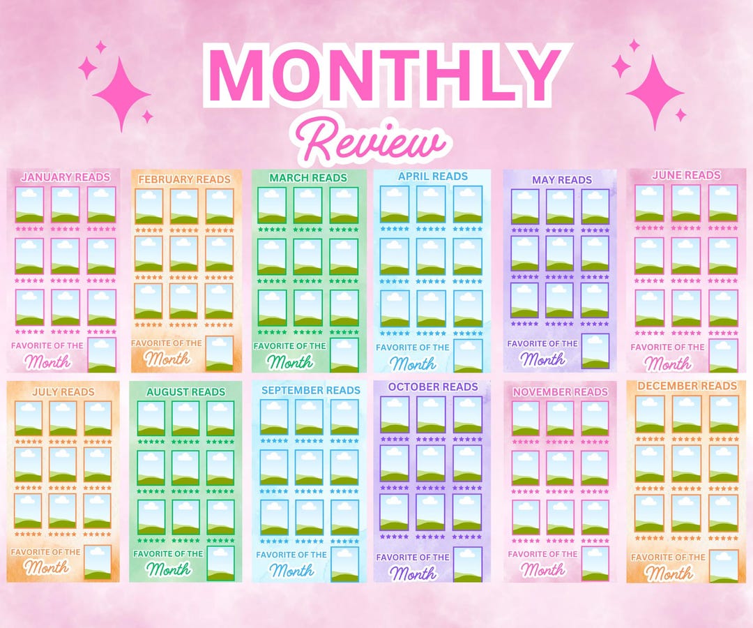 Editable 12 Month Reading Wrap up Template, Instagram Story Template