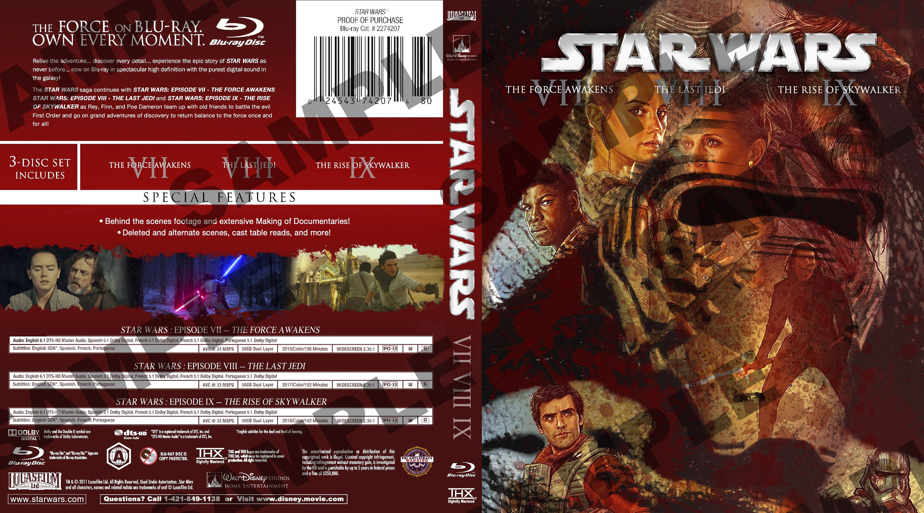 CUSTOM Blu-ray COVER - Star Wars: the Sequel Trilogy (2011