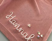 Personalized Baby Blanket, Hand Embroidered Newborn Blanket, Custom Baby Blanket, Baby Shower Gift, Newborn Gift, Personalized Gift