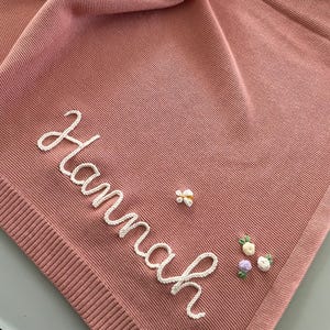 Personalized Baby Blanket, Baby Blanket, Hand Embroidered Baby Name, Baby Cotton Blanket, Customized Newborn Blanket, Baby Shower Gift