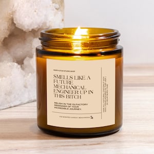 Bachelors, Masters or Doctorate Mechanical Engineering Degree Graduation Gift for Future Mechanical Engineers - Scented Soy Candle