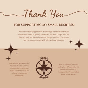 PHD Candle thank you for supporting my small business note