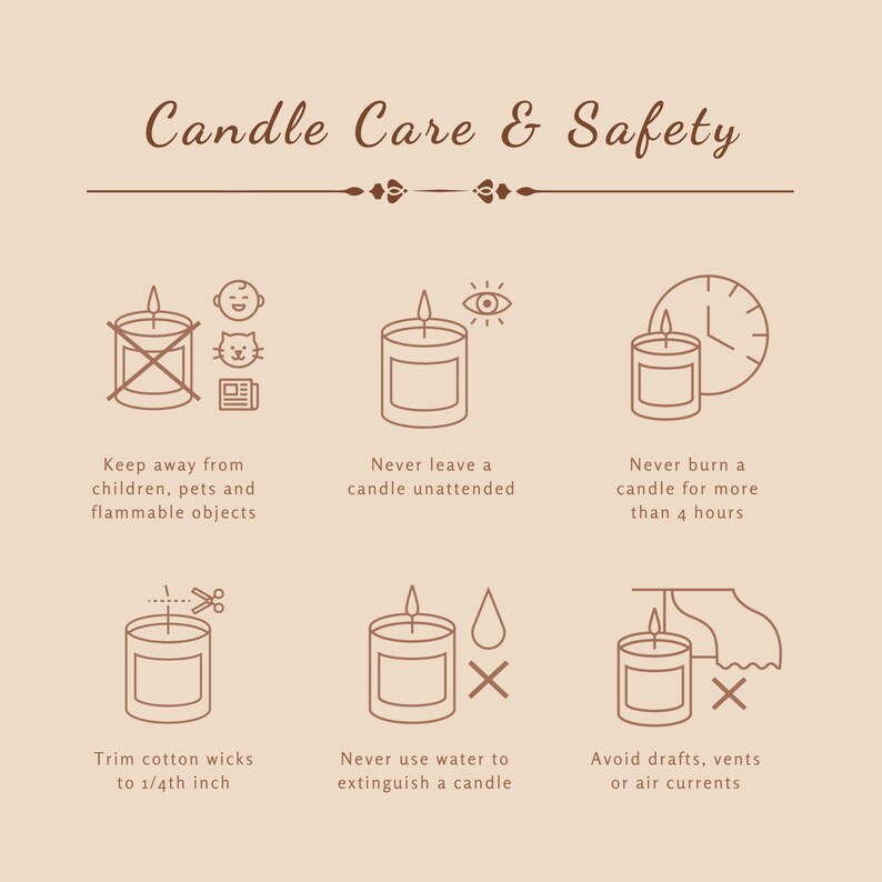 PHD Candle candle care and safety card