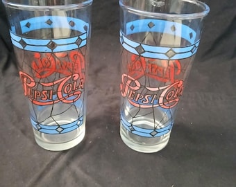 Vintage Pepsi Cola Drinking Glasses  **Mint Condition**