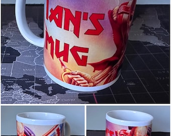 Taza personalizada de Iron Maiden de 325 ml / Banda de metal / Amante del rock