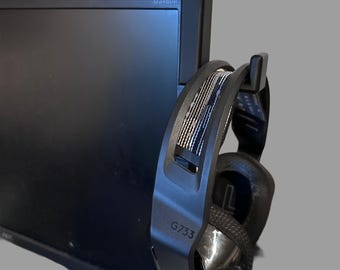 3D Printed Monitor Headphone Stand: No Adhesive Clip-On Desk Organizer