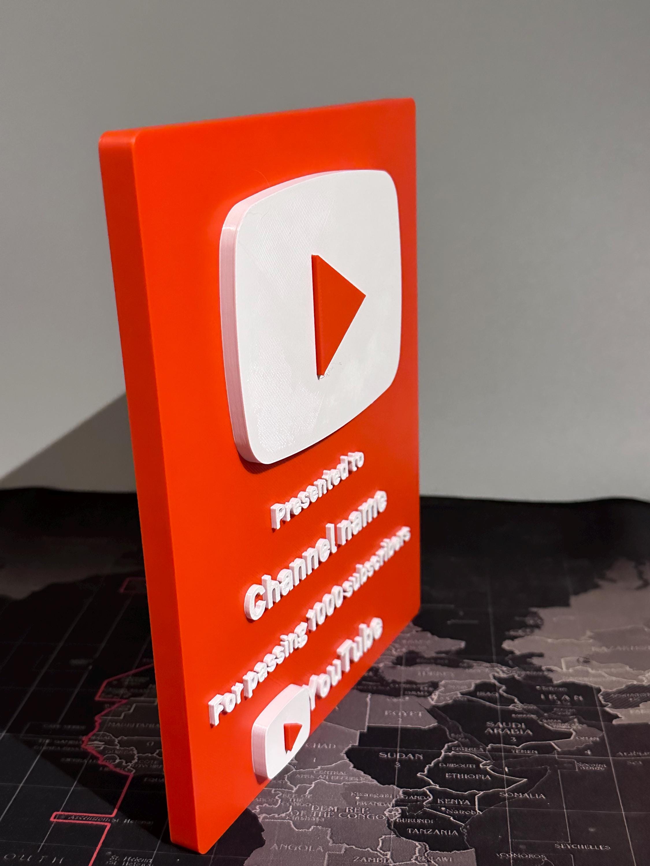 Personalised Youtube Play Button Award - Etsy UK