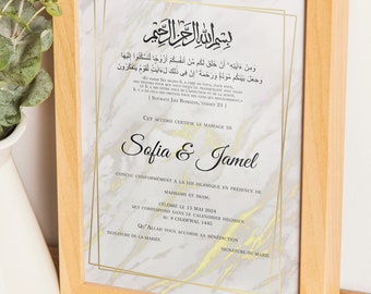 Islamic Nikkah Certificate, Muslim Marriage Certificate.