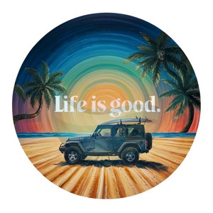 Life is good jeep keychain sale