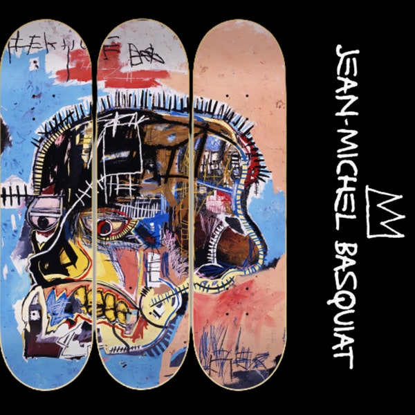 Basquiat skateboard kunst aan de muur