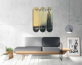 Tríptico de arte moderno del Empire State de la revista The New Yorker