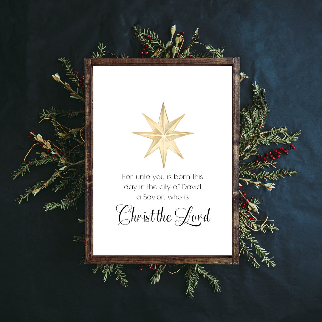 Christian Christmas Wall Art, Luke 211 Printable Bible Verse