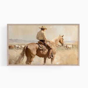 Western Frame TV Art, Vintage Cowboy Frame TV Art, Vintage Western Sketch Frame TV Art, Trending tv art, Frame tv art Western tv Art, T897