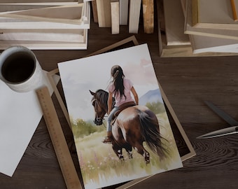 Horse Girl Decor, Horse Lover Wall Art, Horse Gifts for Girls, Farmhouse Equestrian Art, Girls Bedroom Art, Printable Girls Room Art, S138