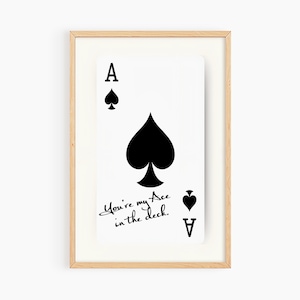 Sei il mio asso nel mazzo Stampe per ragazze Poster, Poster di arte da parete di carte da gioco alla moda, Arredamento preppy, Arte della parete del dormitorio, S069