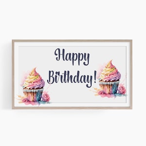 Birthday Frame Tv Art, Happy Birthday Smart Tv Art, Samsung Frame Tv Art, Birthday Tv Wall Art, Digital Wallpaper, Birthday Party Frame Tv