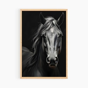 Moody Horse Print Room Decor Teen Girls, Girls room digital print, Horse nursery digital print, Teen Girl Farm Art Print, Equestrian Art