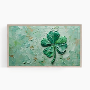 St. Patrick&#39;s Day Frame Tv Art, Samsung Frame Tv Art, Shamrock Frame Tv, Green Four Leaf Clover Frame Tv Art, St. Patty&#39;s Day Tv Art