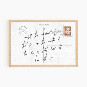 Carta de amor costera, arte estético costero, carta de amor de playa arte de pared imprimible, arte de pared de postal del paraíso, S061