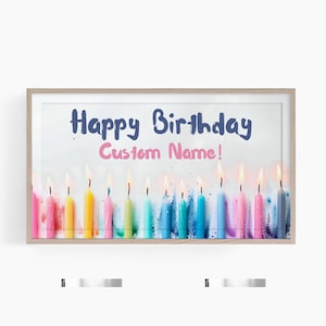 Happy Birthday Personalized Frame Tv Art, Custom Bday Frame Tv Art, Happy Birthday Art for Samsung TV, Birthday Digital Tv Art, Custom Name
