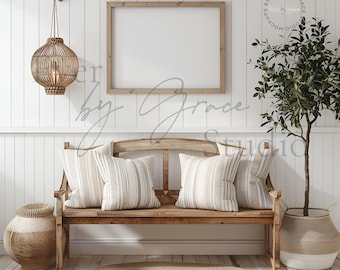 Minimal wall art mockup, wall art frame mockup, farmhouse frame mockup, 12x9 horizontal frame mockup, interior mockup, m029