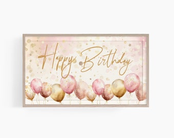 Samsung Frame TV Art Birthday, Frame TV Art Happy Birthday, Samsung Art TV Birthday Party, Digital Download for Samsung Frame
