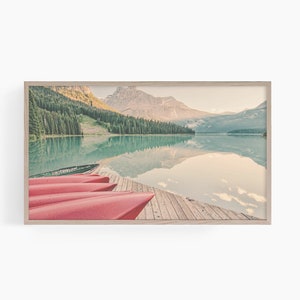 Lake Frame Tv Art, Canoe Frame Tv Art, Nature Tv Art, Samsung Frame Tv Lake Art, Canadian Lake Frame Tv Art, Lake Painting Art, T619
