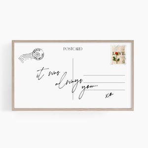 Postkarte Valentinstag Rahmen TV Kunst, Es waren immer du Rahmen Tv Kunst, Valentinstag Digitale Kunst für TV, Love Note Tv Art, T827