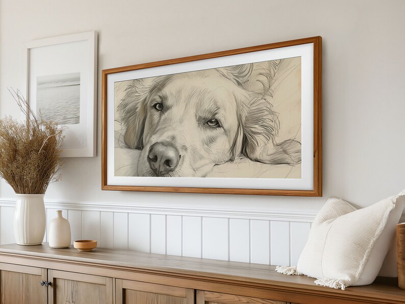 Samsung Frame TV Art Golden Retriever, Retriever Dog Frame TV Art, Dog ...