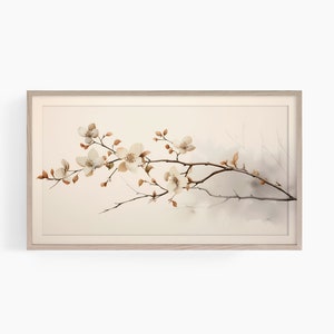 Spring Frame TV art, Samsung Frame TV art, Spring Blooms Frame Tv art, Digital Download, Floral Frame TV art, Neutral White Frame Tv art