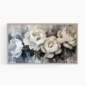 Peonies Frame Tv Art, Vintage Peony Flower Frame TV Art, Spring Painting, Botanical Flowers Frame TV Art, Victorian Home Decor, T545