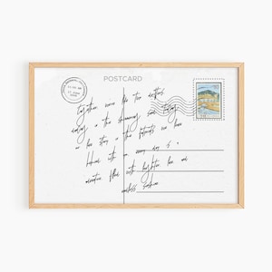 Arte de pared de postal, carta de amor costera, arte estético costero, carta de amor de playa postal arte de pared imprimible, S064