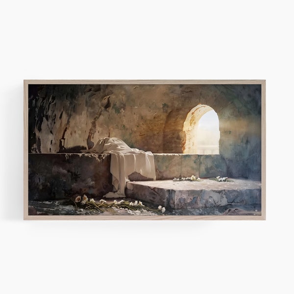 Easter Frame Tv Art He is Risen, Samsung Frame TV Art, Easter Art For TV,  Religious Frame Tv Art, Easter Tomb Frame Tv Art, Jesus Frame Tv