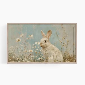 Vintage Spring Bunny Painting Frame TV Art, Easter Bunny Home Decor, Vintage Rabbit Instant Digital Download, Frame TV Art, Smart Tv Art