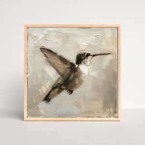 Hummingbird Art Printable, Bird Art Print, Hummingbird Wall Decor, Downloadable Art, Oil Painting Art, Vintage Hummingbird Printable