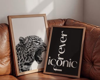 Iconic Wall Art Print, Trendy Wall Art, Forever Iconic Wall Art Poster, Dorm Room Printable Wall Art, Teen Room Trendy Art, Leopard Art S266