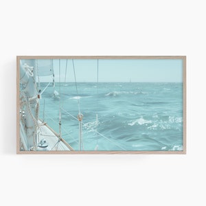 Sailing Frame Tv Art, Ocean Frame Tv Art, Beach Frame Tv Art Print, Sailboat Art for Tv, Summer Frame Tv Art, T562