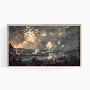 Fourth of July Tv Art | 4th of July Frame TV Art | Fireworks TV Art 4th of July TV Art | Patriotic Tv Art | July 4th Tv Art | T717