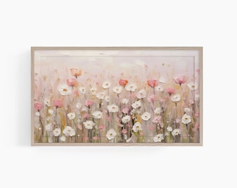 Spring Frame TV Art, Wildflower Samsung Frame TV art, Spring flowers frame tv art, Samsung Frame TV art, Pink Wildflower Tv
