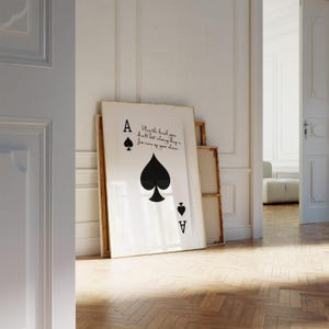 Spielen Sie die Hand Ihr Delt Ace of Heart Kartenwandkunst, Girly Prints Poster, trendiges Spielkarte Wandkunst Poster, Wohnheim Wandkunst, S110