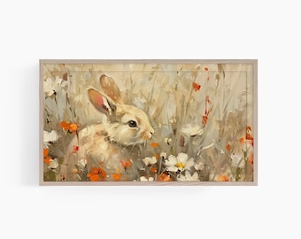 Vintage Easter Bunny Samsung Frame Tv Art, Easter Frame TV Art, Easter Bunny TV Art Frame, Spring Decor Vintage Farmhouse TV Art, Spring Tv