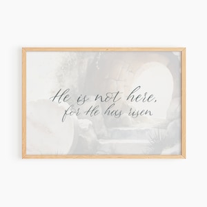 Jesus Tomb Printable Art, The Tomb is Empty Wall Art, He is Risen, Christian Art Printable, Entry Wall Decor, Easter Wall Art Printable