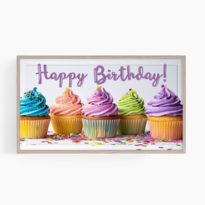 Birthday Frame TV Art, Samsung Frame TV Art Happy Birthday, Samsung Art TV Birthday Party, Samsung Frame, Happy Birthday Frame Tv Art