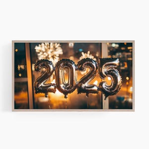 New Years Frame TV Art, Samsung Frame TV Art, New Years Eve Tv Art, Gold & Black New Years Tv, Modern New Years Tv Art T807