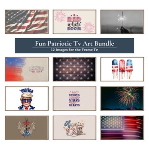 4th of July Frame TV Art, Bundle Set of 12, American Flag TV Art, 4th of July TV Art, Patriotic Tv Art, July 4th Fireworks Tv Art,