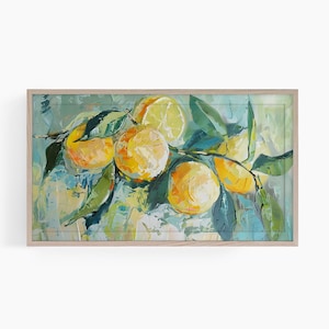 Frame TV Art, Textured Citrus Digital Download for Tv, Colorful Pop Art Summer Tv Art, Spring Frame Tv Instant Download, Lemon Texture TV
